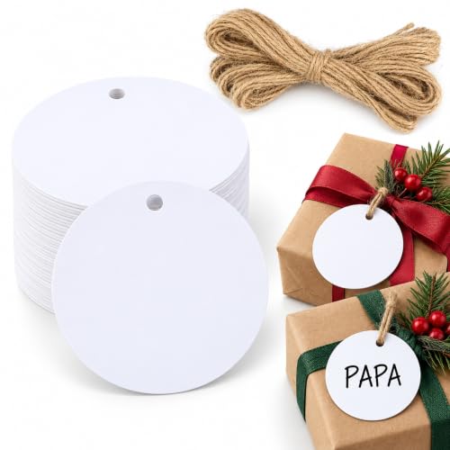100 Etiquetas para regalos con Cuerda de Yute, Etiquetas para manualidades