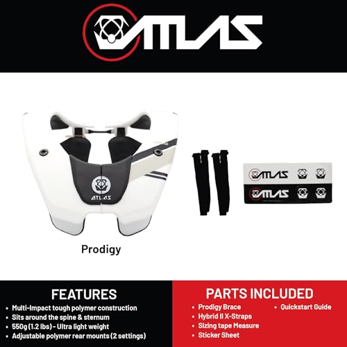 Atlas Brace Tyke Neck Brace for Use in: Powersports, Offroad Racing, Motocross, Mountain Biking, and BMX (White, One-Size) - Thumbnail 4