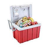 XIAOLIN 12v / 220v Elektrischer Kühler, Tragbare Thermoelektrische Kühlung Mit Rädern, 40 Liter Kapazität, Für Camping, Reisen, LKW, Auto, Boot, Rv, Tailgating [rot]