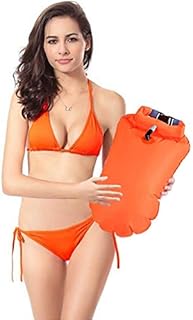 hinffinity Swim Buoy Float, Swimming Bubble Safety Float with Adjustable Waist Belt for Open Water Swimming, Triathletes, Kayaking, Snorkeling, Safe Swim Training(Orange)