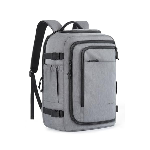 LIGHT-FLIGHT-Travel-Backpack-TSA-Friendly-Flight-Approved-Carry-on-Backpack-Water-resistant-Lightweight-Business-Large-Weekender-Bag-Casual-Daypack-173-Laptop-Backpack-for-Men-WomenGrey LIGHT FLIGHT Travel Backpack, TSA Friendly Flight Approved Carry on Backpack Water-resistant Lightweight Business Large Weekender Bag Casual Daypack 17.3" Laptop Backpack for Men Women,Grey