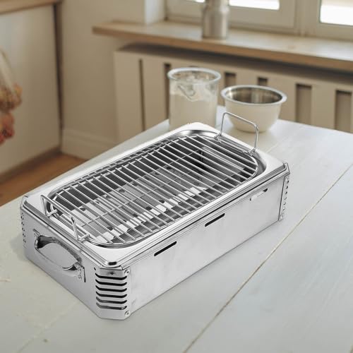 Barbecue robuste et simple en inox pour grillade extérieure