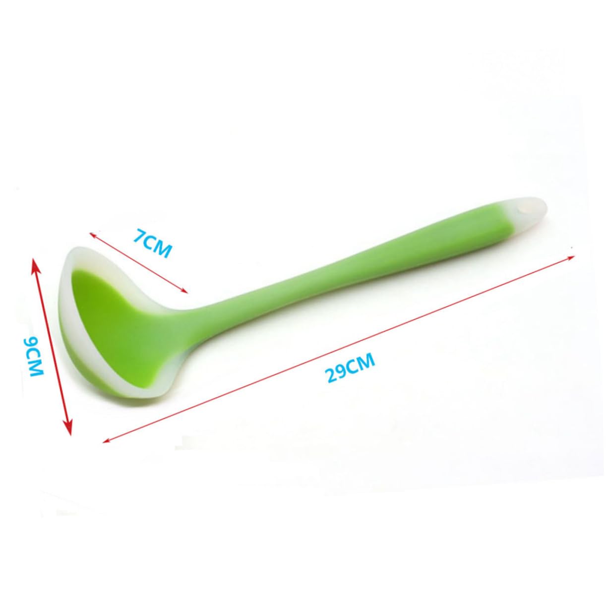 5pezzi Utensili Da Cucina Silicone Strumenti Antiaderenti e Resistenti Al Calore Cucchiaio Da Mischiare Mestolo Per Zuppa Spatola e Cucchiaio Per Insalata Verde Traslucido