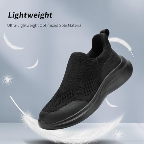 Men's Slip On Walking Shoes Non Slip Running Tennis Sneakers Cushion Cross Training Laceles Lightweight Breathable Athletic Gym Workout Casual4