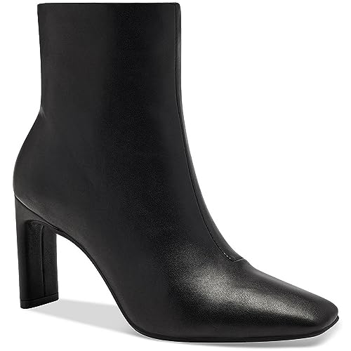 Alfani Womens Terrie Faux leather Block Heel Ankle Boots Black 8 Medium (B,M)