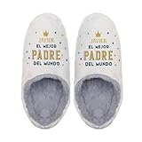 Wanapix | Zapatillas de estar por casa Personalizadas | Personaliza con Foto y Texto | Pantuflas Unisex | Tamaño 42-44 | Mejor Padre