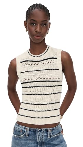 Madewell Women's Striped Sweater Vest in 100% Cotton