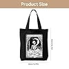 Bookworm Canvas Tote Bag, Fantasy Book Lover Gifts for Women Men, Vintage Tarot Cards Shoulder Bag for School, Shopping & Work, Unique Bookish Gifts for Friends and Book Lover #3