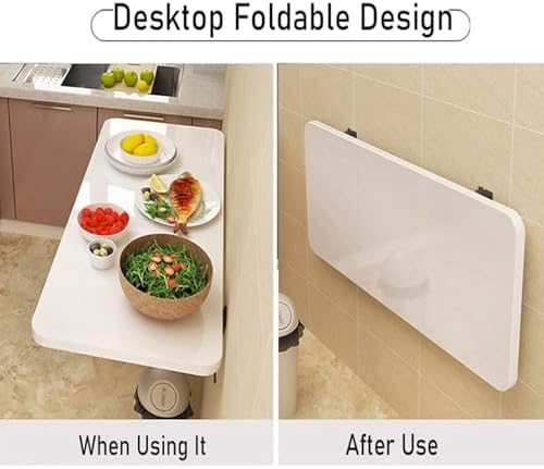 Wall Mounted Folding Table 20x40cm Space Saving Laundry Desk Wooden Floating Desk Compact Foldable Computer Table for JNHWll Spaces