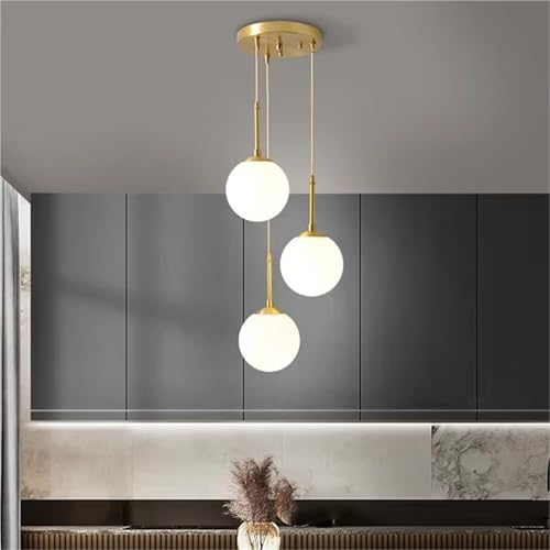 Lámpara colgante con bola de cristal difusora y tecnología LED