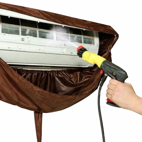 Image of SELENO AC Service Cleaning Washing Cover for 1 Ton & 1.5 Ton Split AC Indoor Unit | Easy Fit for Home & Professional Use (100% Waterproof) (Brown)