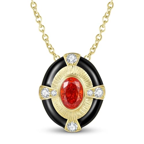 Collier en argent sterling 925 avec pendentif cercle noir et goutte or rose