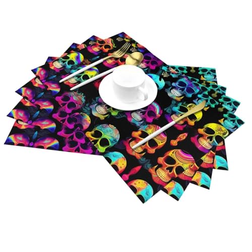 Sets de table tête de mort HYTTER faciles à nettoyer