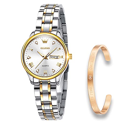 Raitown Montre Femme Analogique Mouvement à Quartz Acier Inoxydable Étanche Mode Montre pour Femme R5563L Cover