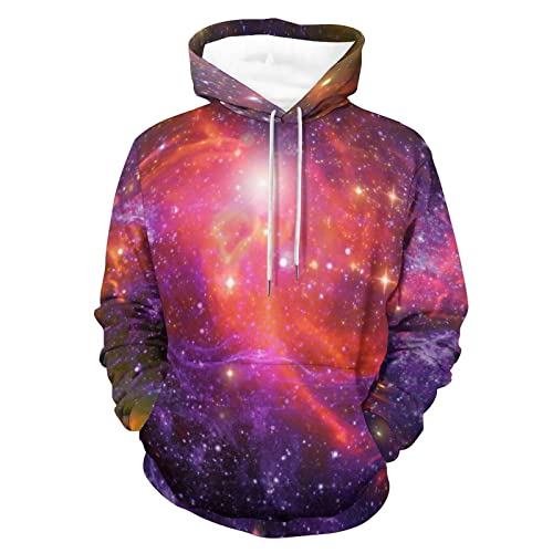Hoodie nébuleuse violette unisexe impression 3D sweatshirt à capuche taille S