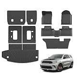 Dattumar Floor Mats Compatible with 2016-2025 2026 Dodge Durango 7-Seater Trunk Mat Cargo Liner All Weather Back Seat Cover 2024 Durango Accessories (Trunk Mat+2nd&3rd Row Backrest Mats+Floor Mats)