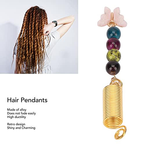 Mola de Cabelo 10 Peças, Pingentes de Dreadlocks de Liga, Miçangas de Borboleta, Vintage Faça você M