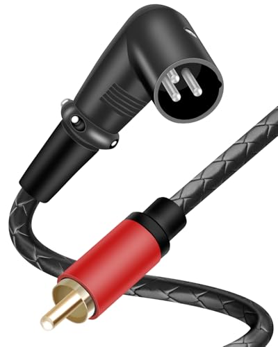 Câble audio XLR vers RCA 2m mâle coudé à 90 degrés pour raccordement de home cinéma
