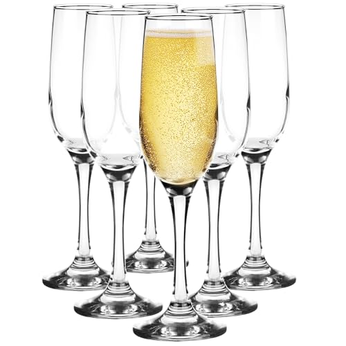 Glasmark Krosno - Set di 6 bicchieri da spumante, 0,2 litri, per champagne e prosecco, 6 x 200 ml