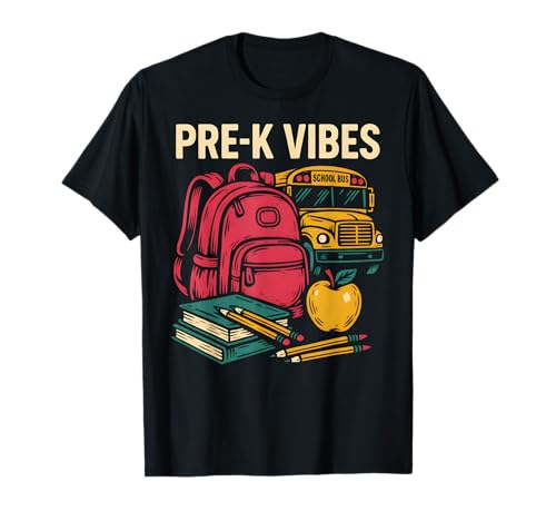Back To School Pre-K Vibes Cute Girls First Day T-Shirt