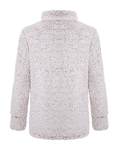 ZESICA Women's Autumn Winter Long Sleeve Zipper Sherpa Fleece Sweatshirt Pullover Jacket Coat