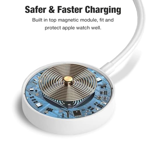 Image of USB C Watch Charging Cable for Apple Watch, Wireless Magnetic Charger for iWatch, 1 Metre Watch Cable Type C Portable Charging Station Compatible with Apple Watch Series 10 /9 /8 /7 /6 /5 /4 /3 /2 /1 /Ultra