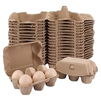 APACALI 50 Stück Eierkarton 6er Eierkartons, Eierschachtel 6er pappe mit Deckel, Eierkarton mit Verschluss, Eierschachteln Pappe, Eierkarton Pappe für Eier