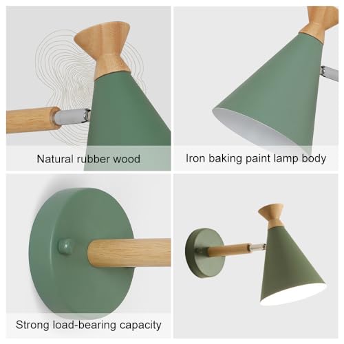 Aplique de pared ajustable E27 de estilo nórdico con madera de roble para pasillo moderno 6