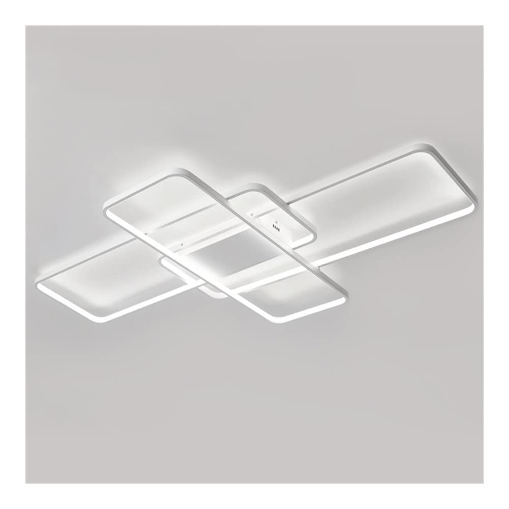 Close To Ceiling Lights Modern LED Ceiling Light Remote Control Dimmable Ceiling Chandelier Flush Mount 3-Layer PVC Metal Geometric Lighting Fixture for Bedroom Living Room Study Kitchen ( Color : Whi — image 1