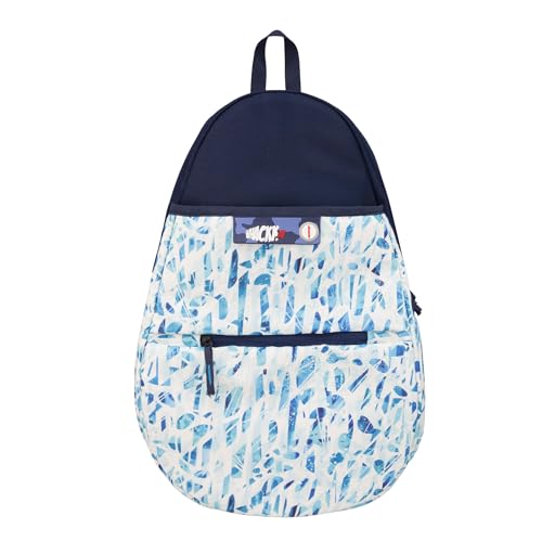 Image of WHACKK Seles Sports Badminton Tennis Racket Backpack White Blue|22L Capacity with Racket Compartment, Shoe, Multiple Utility Pockets & Dual Bottle Holders|Lightweight Bag for Pickleball Table Tennis