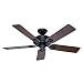 Hunter Fan Company 53104 The Savoy 52-Inch Matte Black Ceiling Fan with Five Walnut/Light Cherry Blades