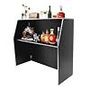 Foldable Bar Table Commercial Portable Bar Table Event Bar Cabinet Mobile Bartender Station for Parties Picnics Barbecues Catering Trade Shows Black
