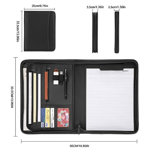 Leathario Portfolio Leather A4 File Folder Padfolio Business Presentation Folder