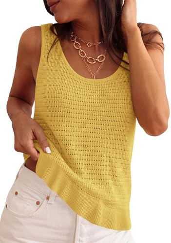 PRETTYGARDEN Crochet Tops for Women 2026 Spring Sleeveless Sweate...