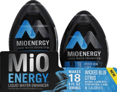 Image of mio Energy Wicked Blue Citrus Flavored with other natural flavor Liquid Water Enhancer, 1.62 fl oz Bottle (Pack of 3)