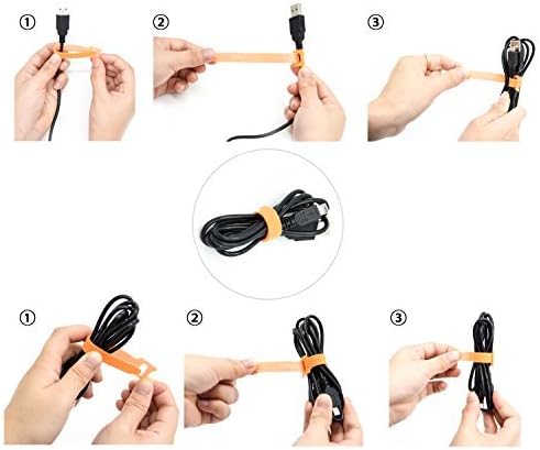 Patu Reusable Fastening Cable Ties - 30 Pcs 4 Inch Microfiber Cloth Hook and Loop Cord Management Wire Organizer Straps, Assorted Colors
