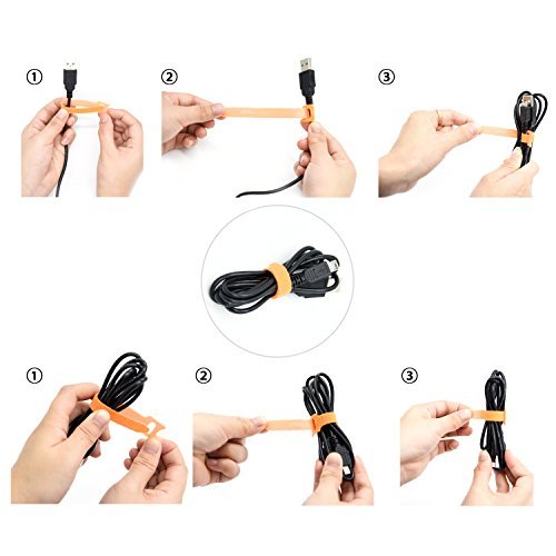 Patu Reusable Fastening Cable Ties - 30 Pcs 4 Inch Microfiber Cloth Hook And Loop Cord Management Wire Organizer Straps, Assorted Colors #TOP1