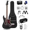 Tostar Electric Guitar Kit with Amp HSS Pickup Beginner Electric Guitar with Gig Bag,Capo,Tremolo, Strap, Picks Stratocaster 39" Full Size Electric Guitars Heavy Metal 6 String for Gifts Satin Black