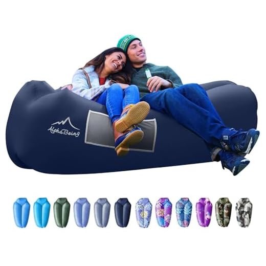 AlphaBeing Inflatable Lounger Beach Chair Accessories, Air Sofa Hammock Inflatable Couch for Camping Backyard Lakeside with Compression Sacks, Ideal Outdoor Gifts for Adults