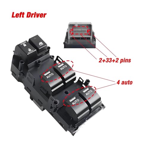 Interrupteur de vitre Civic bouton de commande 3+4 broches levage fluide