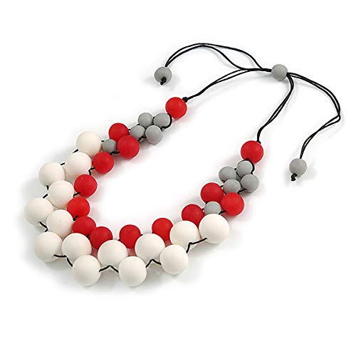 Collier anti irritation cordon coton perles résine réglable Avalaya - 6