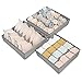 Organizador Cajones, ZWOOS Juego de 3 Organizador Cajones Ropa Interior Plegable Ropa Interior Cajas de Almacenamiento para Ropa Interior, Guardar Calcetines, Sujetadores, pañuelos