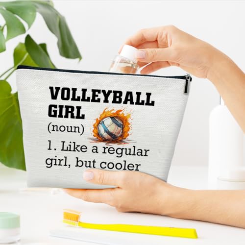 Volleyball Gifts Makeup Bag, Inspirational Gifts for Women Players Teams, Volleyball Girl Cosmetic Bags for Purse and Stuff4