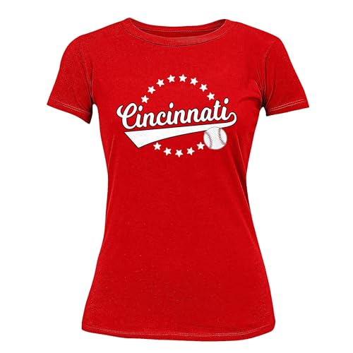 Baseball Fan Family Fun Group Team T-Shirt Women's T-Shirt, M, Cincinnati (Red)