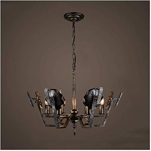 Preisvergleich Produktbild Pendelleuchte Gothic Kronleuchter Industrial Style Eisen Beleuchtung Retro Lampen Loft Deckenleuchte E14 Lampenfassung * 6 111V-240V Esszimmer Küche Wohnzimmer Schlafzimmer Foyer