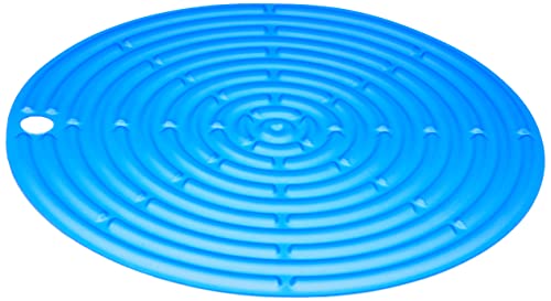 Descanso Para Panela Redondo Fackelmann Azul Silicone