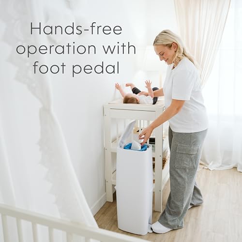 Image of Diaper Genie Premier Diaper Pail Gift Set with 2 Jumbo+ Square Refills | Premier pail registry gift set includes Jumbo+ long-lasting odor-locking square refills holding up to 2,160 newborn diapers.