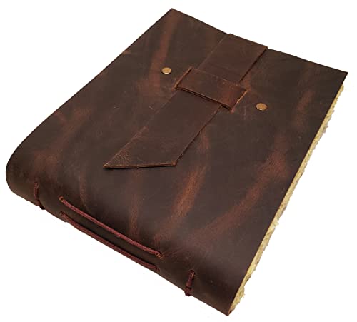 Vintage Leather Photo Album With Buckle Closure - Scrapbook Style Pages, Gift Box Included - Holds 100 4X6 Or 5X7 Photos - Memory Book #TOP3