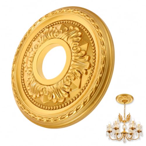 Image of SHINEOFI Gold Plastic Ceiling Rose for E27 & B22 Light Fittings