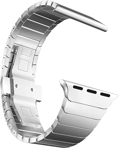 MaKTech Bransoletka ze Stali Nierdzewnej z Metalową Linką Kompatybilna z Apple Watch Seria 11/10/9/8/7,Ultra 3/2/1,SE 3/2/1 [2025] (46mm/45mm/44mm/49mm,Srebrny)